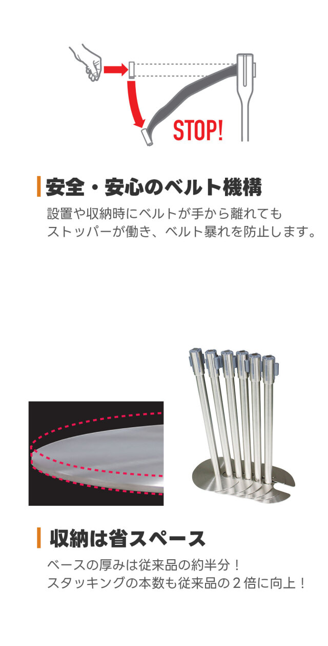 ベルト パーテーションLight 2台セット 屋内用 ナイロンベルト 3.3m 高さ90.2cm