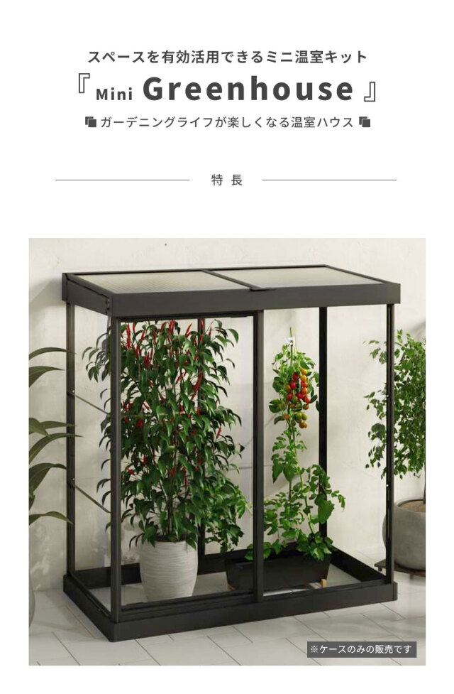 ミニ 小型 温室 グリーンハウス キット ハイブリッド 黒 ブラック