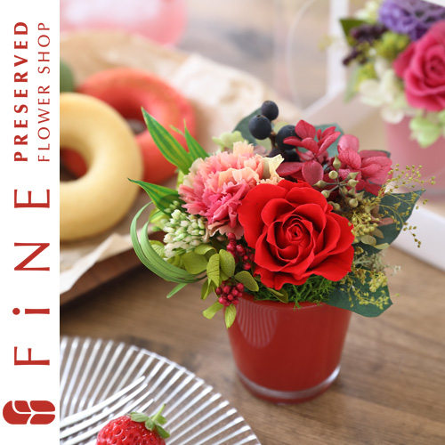 プリフラギフトボックスsサイズ スイーツセット 数量限定 母の日ギフト 花とスイーツのセット お菓子セット ギフト プレゼント フラワーアレンジメント 花 両親 祖父 祖母 インテリア 有料バッグ M対応 別売り