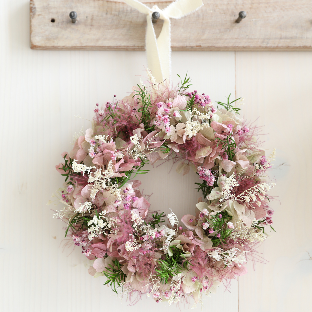 プリザーブドフラワー/アレンジメント/リース/プリュム(plume)リース/ギフト/プレゼント/春/インテリア