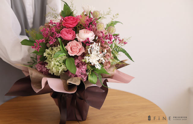 メイベル - プリザーブドフラワー 開店祝い 開院祝い ピンク バラ 花