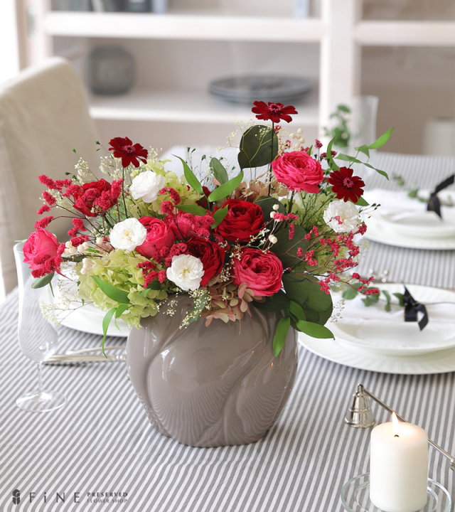 還暦祝いのお花にプリザーブドフラワー「セレブレート」女性還暦祝いプレゼント花女性【送料無料】