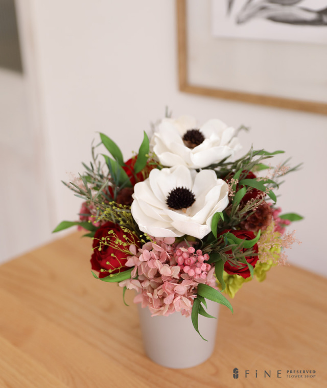 プリザーブドフラワー/アレンジメント/フルール/ギフト/プレゼント/アネモネ/インテリア