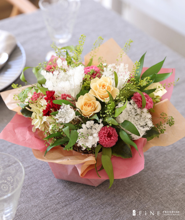 Ren/レン/送料無料/花束/バラ/プリザーブドフラワー/ギフト/プレゼント/花/フルール/誕生日/結婚祝い/お祝い/就任祝い/退職祝い