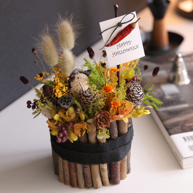 ハロウィン 飾り 秋 アレンジ アレンジメント プリザーブドフラワー