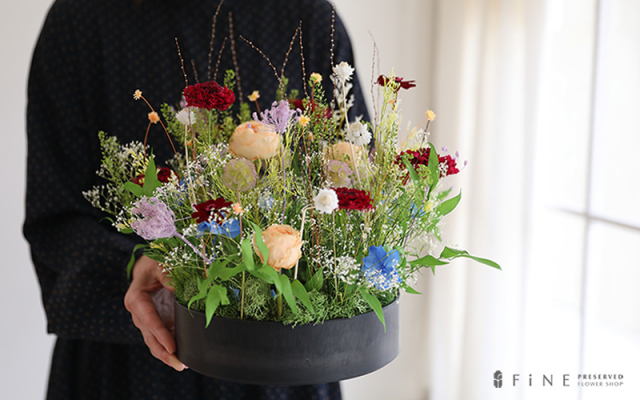 ガーデン - プリザーブドフラワー サークルアレンジ 開店祝い 開院祝い