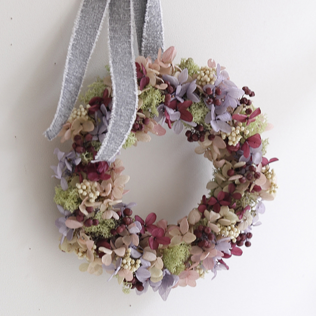 イースターな小花のハーフリース* * ラッピング無料 プレゼント 春