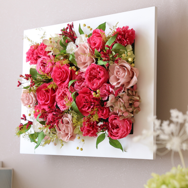 ルーナ - プリザーブドフラワー ギフト 花 壁掛け フレーム ルーナ