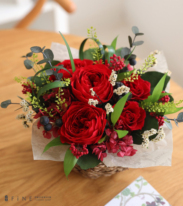 プリザーブドフラワー/アレンジメント/ローズ/エレン/ギフト/プレゼント/インテリア/母の日ギフト/周年祝い/結婚祝い/誕生日祝い