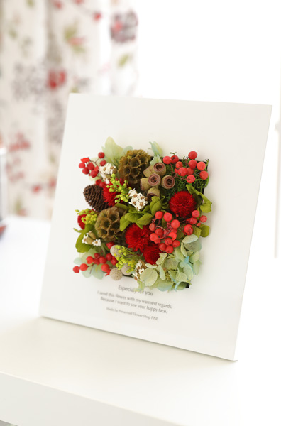 プリザーブドフラワー/アレンジメント/フレーム/春/千日紅/ギフト/プレゼント/インテリア