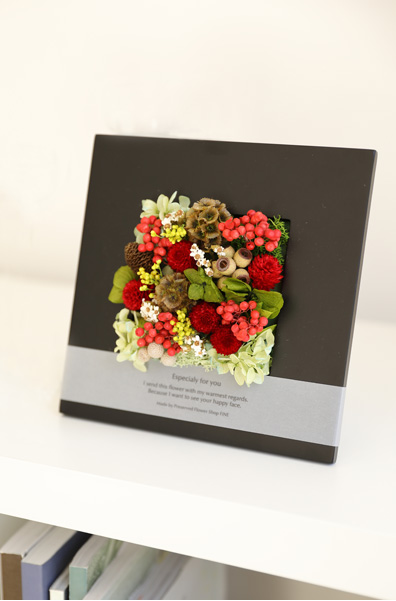 プリザーブドフラワー/アレンジメント/フレーム/春/千日紅/ギフト/プレゼント/インテリア