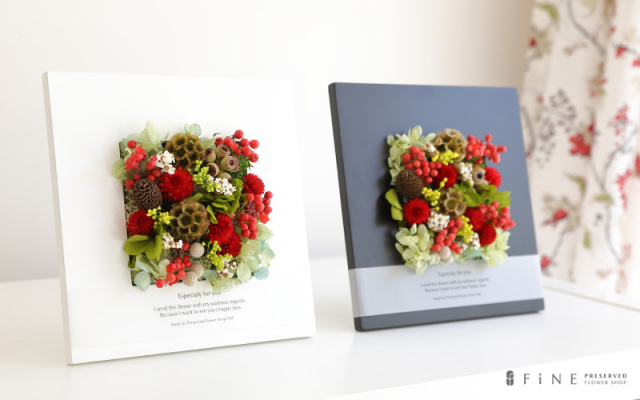 プリザーブドフラワー/アレンジメント/フレーム/春/千日紅/ギフト/プレゼント/インテリア