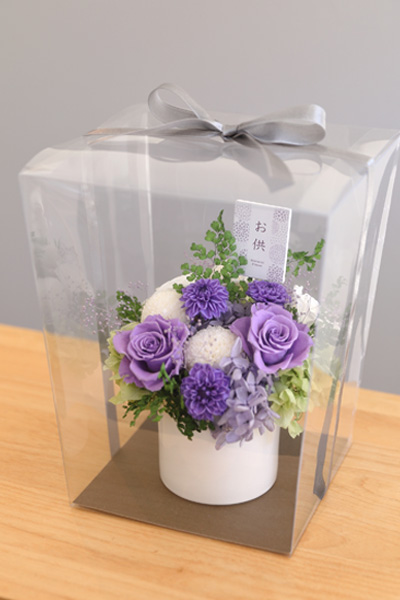 プリザーブドフラワー 葵 あおい 御供 お供え お供えの花 お供え物 白