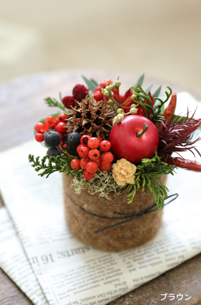 プリザーブドフラワー/アレンジメント/クリスマス/羊毛フェルト/ギフト/プレゼント/インテリア