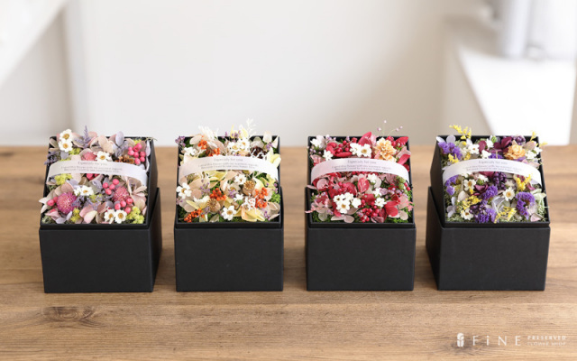 プリザーブドフラワー/ギフト/ボックス/ボックスフラワー/誕生日/プチギフト/結婚/リングピロー/販促品