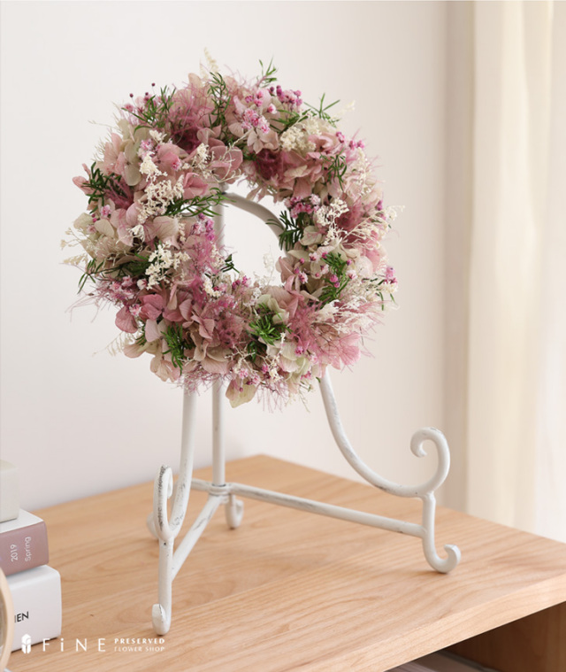 プリザーブドフラワー/アレンジメント/リース/プリュム(plume)リース/ギフト/プレゼント/春/インテリア