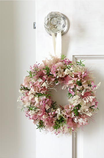 プリザーブドフラワー/アレンジメント/リース/プリュム(plume)リース/ギフト/プレゼント/春/インテリア