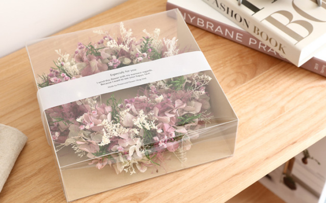 プリザーブドフラワー/アレンジメント/リース/プリュム(plume)リース/ギフト/プレゼント/春/インテリア