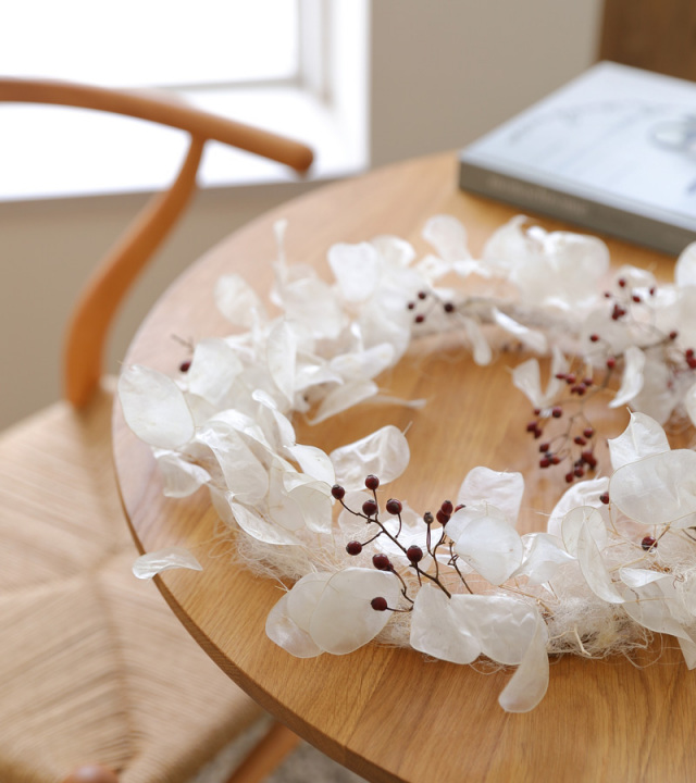 ドライフラワーリース ナチュラル 悪し E2002 