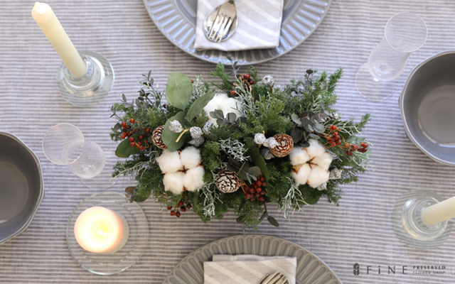 プリザーブドフラワー/ギフト/プレゼント/プリザーブドグリーン/クリスマス/テーブルフラワー