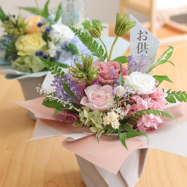 颯花 そよか・プリザーブドフラワー・御供・お供え・お供えの花・花