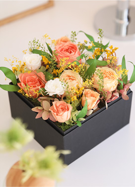 ＆BOX L ボックスフラワー プリザーブドフラワー 敬老の日 2025花 誕生