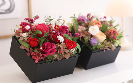 ＆BOX L ボックスフラワー プリザーブドフラワー 敬老の日 2025花 誕生