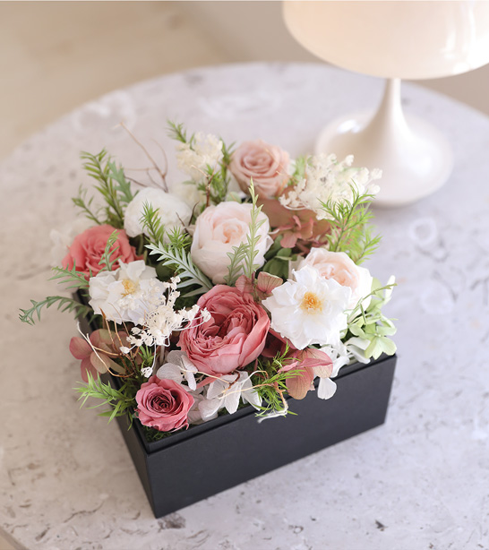 ＆BOX L ボックスフラワー プリザーブドフラワー 敬老の日 2025花 誕生
