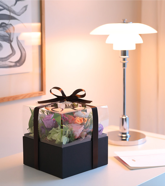＆BOX L ボックスフラワー プリザーブドフラワー 敬老の日 2025花 誕生