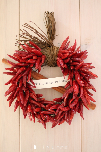 インテリア唐辛子リース