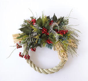 迎春/迎春アレンジメント/迎春飾り/お正月/お正月飾り/和風/和花/プリザーブドフラワーアレンジメント