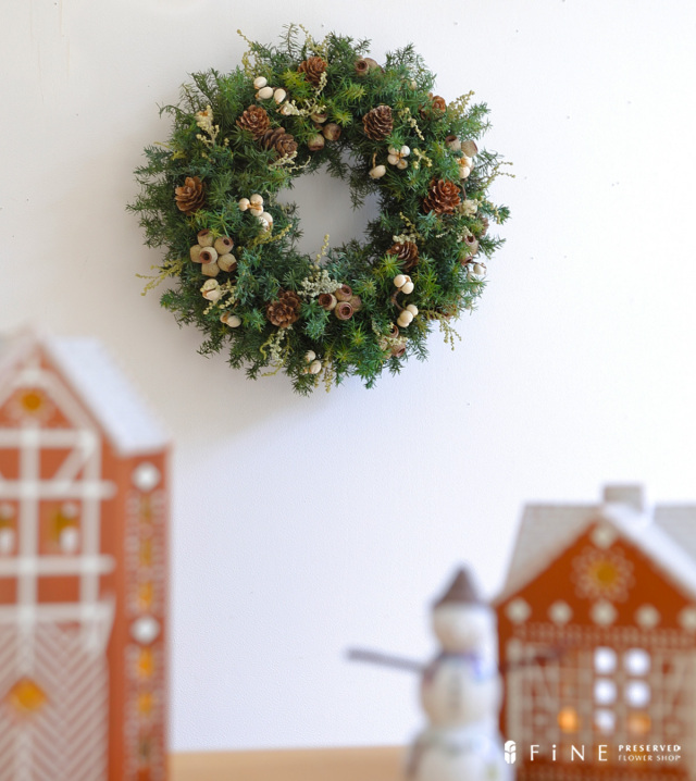 フォレストリース - クリスマスリース 玄関用 玄関 壁 飾りリース