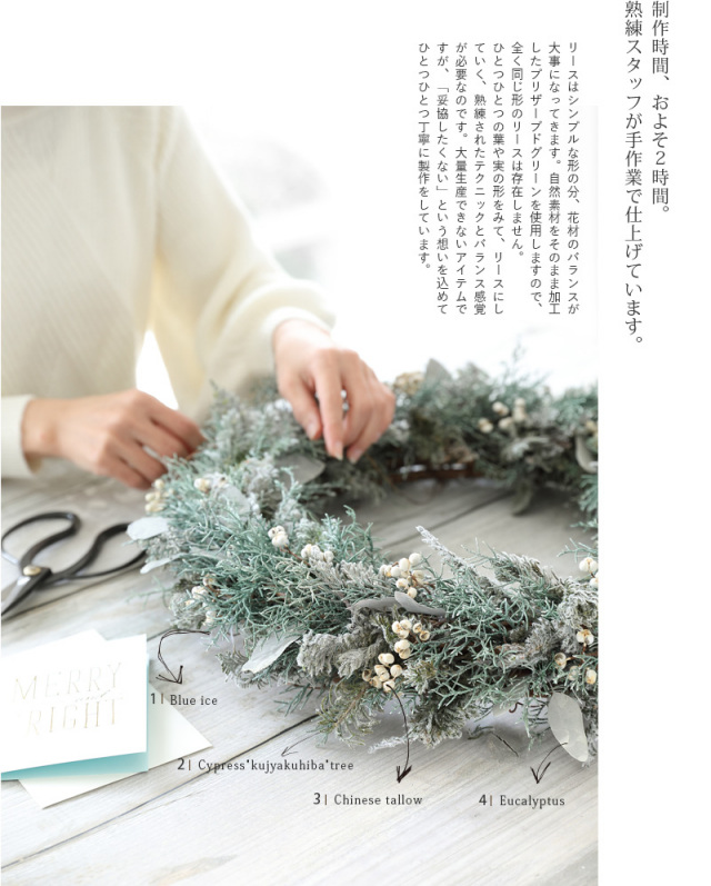 ラルジュ - クリスマスリース リース 特大 大きい 直径50cm 玄関用