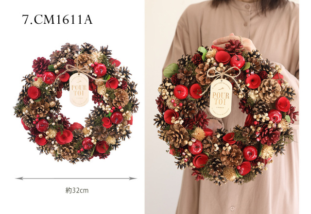 輸入リースLサイズ【輸入ドライリース】直径約30.5cm