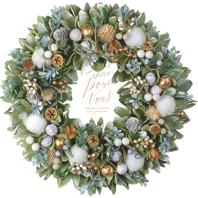 クリスマス輸入リースLサイズ【輸入ドライリース】 - 直径約32～35cm