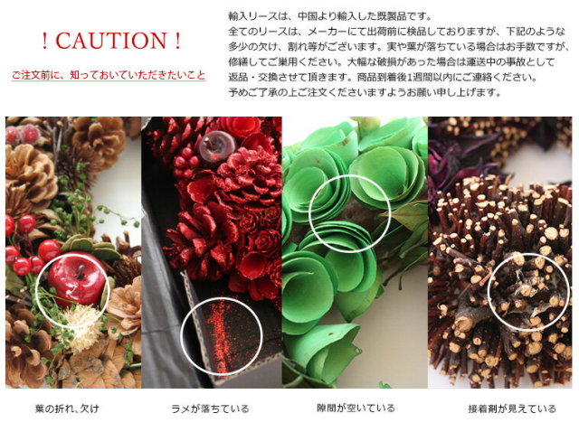 輸入リースLサイズ【輸入ドライリース】直径約30.5cm