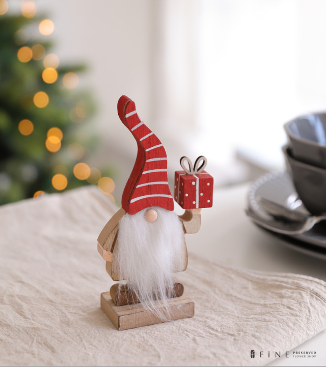 クリスマス雑貨 ウッデン ボーダーサンタ クリスマスツリー ソリ 雑貨