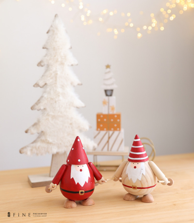 サンタクロース クリスマス 木製品　 ２点セット クリスマス雑貨／ウッドサンタ2個セット