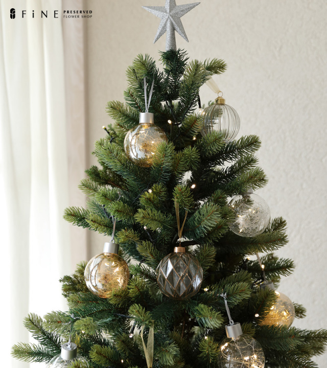 クリスマス雑貨／LEDライトGLASSオーナメント3p