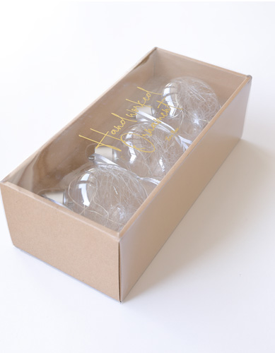 クリスマス雑貨／LEDライトGLASSオーナメント3p