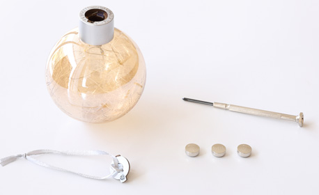 クリスマス雑貨／LEDライトGLASSオーナメント3p