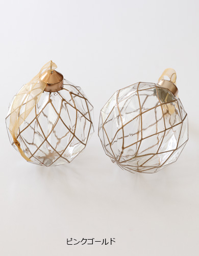 クリスマス雑貨／GLASSオーナメントダイヤライン2p