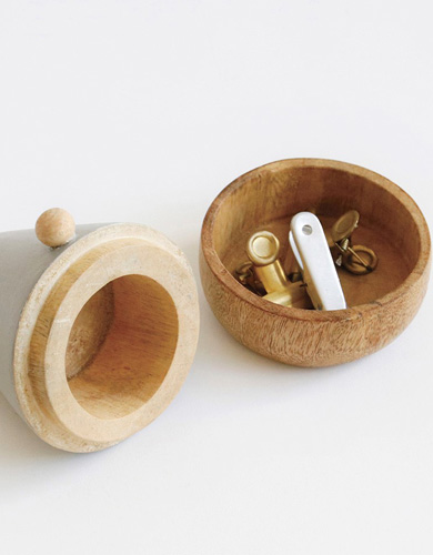 クリスマス雑貨／ＷＯＯＤキャニスターサンタクロース(Ｌ)