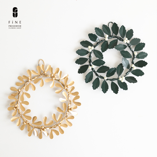 クリスマス雑貨／ブリキワイヤーリース（S）