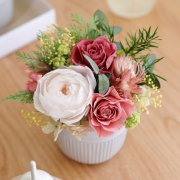 プリザーブドフラワー　アレンジメント　ホワイトグリーンベージュ ホワイト・グリーン系 フラワーアレンジ｜プリザーブドフラワーFiNE