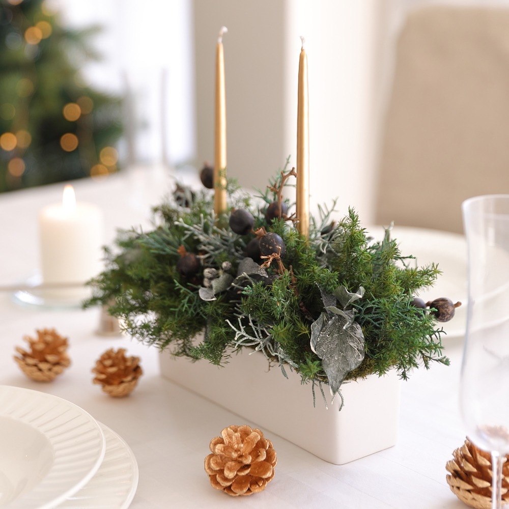 エバーグリーンアレンジ/プレゼント/誕生日/引越し祝い/新築祝い/インテリア/観葉植物/おしゃれ/クリスマスプレゼント