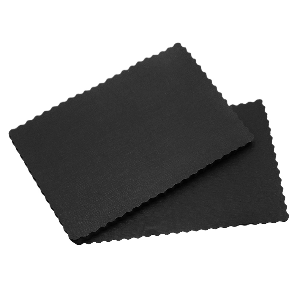 【在庫処分】紙 ランチョンマット 中サイズ 黒 波型 100枚