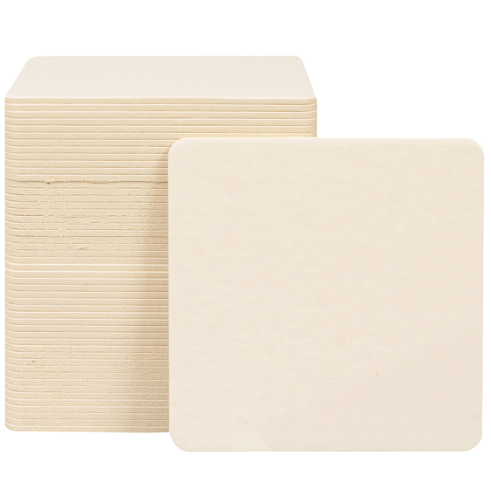 紙 コースター クリーム 角丸型 90/2mm