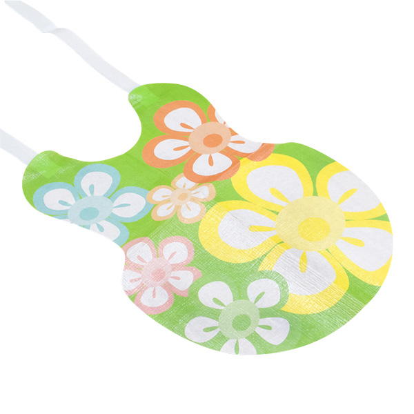 【ネコポス可】 紙 エプロン ベビー用 トロピカルフラワー柄 CS-2 4ツ折 20枚