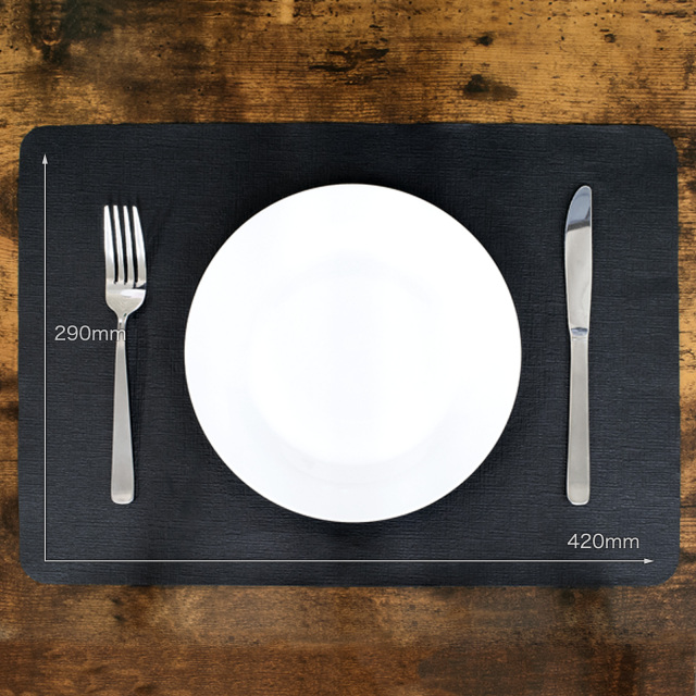 紙 ランチョンマット 大サイズ 黒 角丸型 L-B